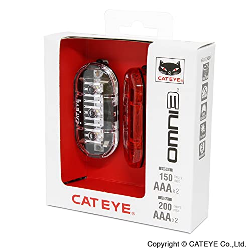 CatEye Omni 3 F/R Set TL-LD135 - Luces de Ciclismo y reflectores, Color Negro