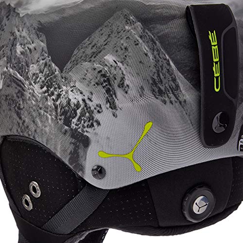 Cébé Contest Visor Cascos de ski, Unisex Adulto, Gris (Lime Mountain), Talla del Fabricante: 56-58 cm