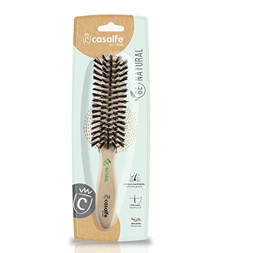 Cepillo de madera con cerda jabalí - rectangular, ¡ideal para pelo corto o media melena!