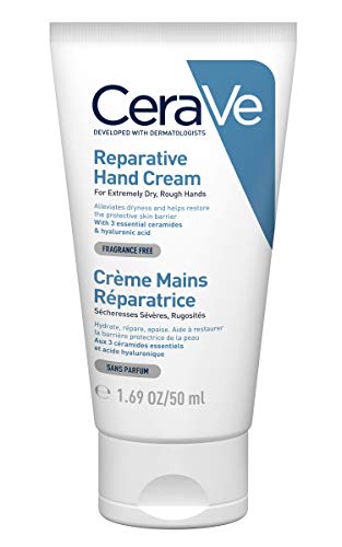 CeraVe - Crema de manos reparadora, 50ml, crema de manos para manos secas y ásperas, con glicerina y 3 ceramidas esenciales