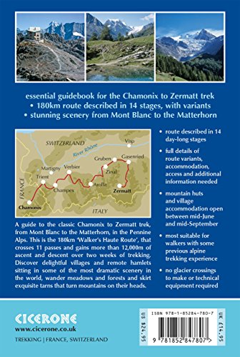 Chamonix to Zermatt: The Classic Walker's Haute Route (Cicerone Trekking Guides) [Idioma Inglés]