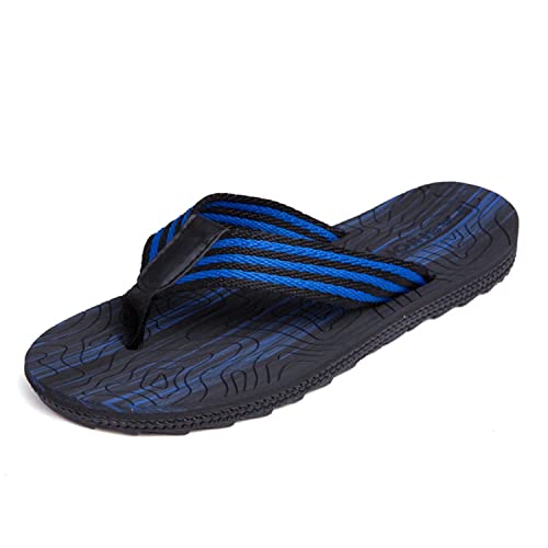 Chanclas para hombre Chanclas de verano para adultos Zapatos de playa y piscina（G/Black blue 44）