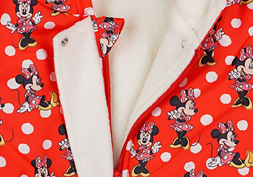 Chaqueta de invierno para niña con capucha Minnie Mouse, color rojo, forrada, talla 86, 92, 98, 104, 110, 116, para 1, 2, 3, 4, 5 años, impermeable Modelo 1 86 cm