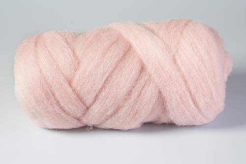 Chunky - Ovillo de lana XXL, color rosa, XL, 12 colores, 100% natural, muy suave para tejer brazos, manta, almohadas, manta, Lehner Stylit, 390 g, 3 4 cm de grosor