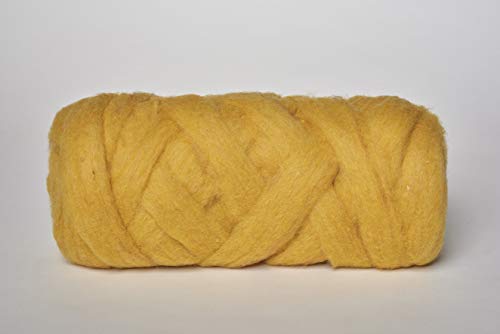 Chunky Wolle XXL - Ovillo de lana (12 colores, 100% natural, 390 g, 3-4 cm de grosor), color amarillo