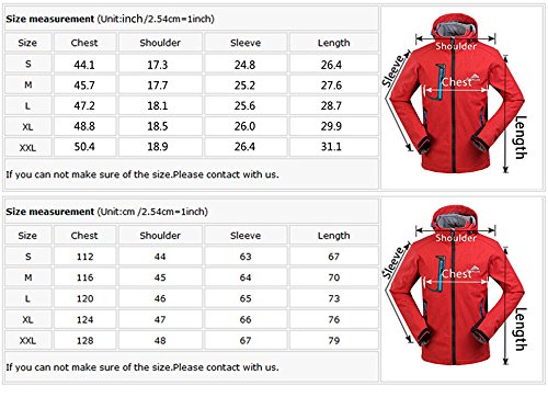 CIKRILAN Hombre Fleece Lined Softshell Impermeable Chaqueta de Deportes al Aire Libre Senderismo Trekking Coat (Large, Rojo)