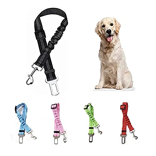 Cinturón de Seguridad para Perro - Cinturón elástico para Mascotas - Arnés Fabricado en Nylon con Parte elástica - 100% Seguro para tu Mascota (Azul)