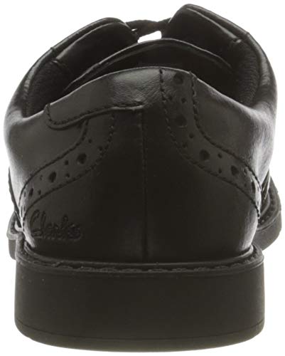 Clarks Scala Brogue K, Zapatos de Vestir par Uniforme, Piel Negra, 33 EU