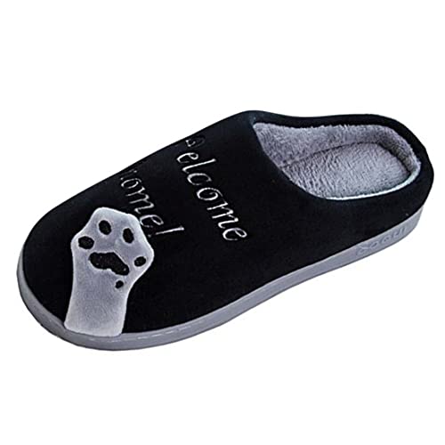 Cliont Zapatillas de gato lindo Zapatillas de invierno de interior zapatos antideslizantes regalo de para mujeres y hombres