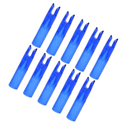 CLISPEED 50Pcs Tiro con Arco Caza Arco Compuesto Plástico Flecha Culatines Extremos Colas Accesorio Azul