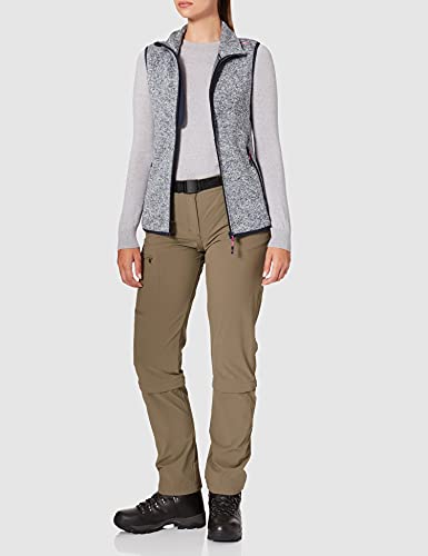 CMP Knit Tech mélange Fleece Jacket Chaqueta de Forro Polar, Titanio-Blanco, 46 para Mujer