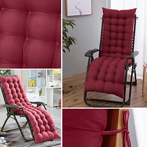 Cojín para silla de salón o tumbona reclinable, cojín con diseño de colchón para tumbonas en el patio, jardín, exteriores, galería, de Soddyenergy., rosso