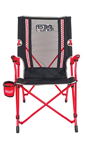 Coleman Bungee Chair Silla Plegable, Gris-Rojo, Large