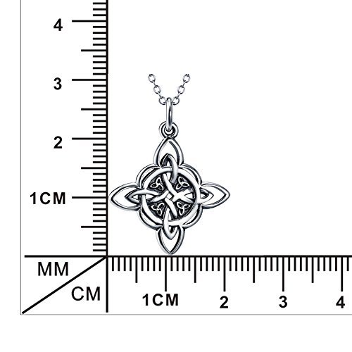 Collar Silver Mountain de plata de ley de 925 milésimas, de 45,72 cm de longitud y con colgante de triqueta de nudo celta para la buena suerte