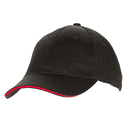 Color por Chef obras bcct-red-0 gorra de béisbol Cool Vent, borde rojo, un tamaño, negro