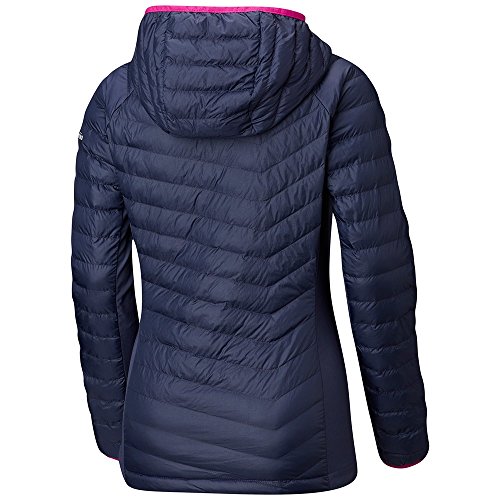 Columbia Powder Lite Light Hooded Jacket, Chaqueta híbrida con capucha, Aislamiento térmico sintético Hi-Loft, Mujer, Gris (Nocturnal), S
