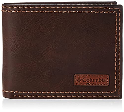 Columbia RFID Blocking Passcase Bifold Wallet Cartera Plegable, marrón Oscuro, Talla única para Hombre