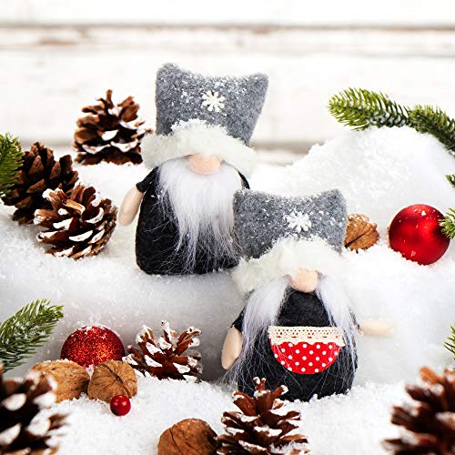 com-four® 4X Elfos navideños Premium tamaño S para decoración navideña, Figuras del Polo Norte como decoración de Invierno, Lindo Taburete de Esquina como decoración de habitación o Regalo