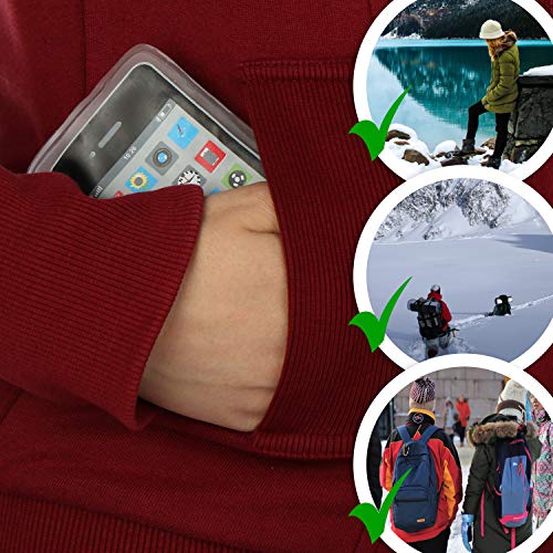 com-four® 4X Pocket Warmer Reutilizable - Calentador de Manos con diseño de teléfono móvil - Almohadilla térmica para días fríos y en Movimiento - Almohada térmica