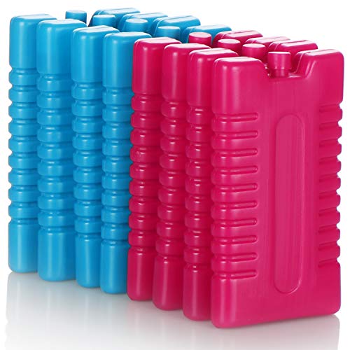 com-four® 8X Paquete frío para Bolsa de refrigeración - Elementos refrigeradores para Caja fría - Paquetes Frescos para el hogar y el Ocio - 220 ml (Azul/Rosa)