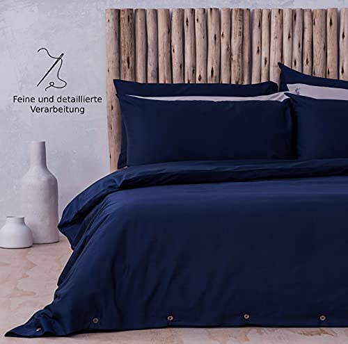 Comfy Wings Juego de 2 fundas de almohada de algodón de 40 x 60 cm, 100% algodón de punto de jersey, almohada supersuave, funda de cojín, color azul marino
