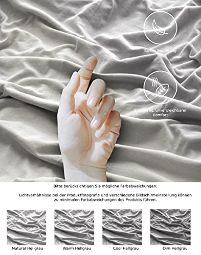 Comfy Wings Sábana bajera ajustable de 120 x 200 cm, suave para colchón de 100% algodón, sábana bajera de 25 cm de altura, ropa de cama y ropa de cama, color gris claro