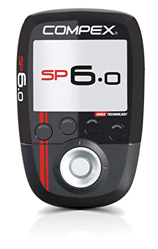 Compex SP 6.0. Electroestimulador, Negro, 23 cm + Pack de electrodos Easysnap Performance 5 x 10 cm 2 Unidades