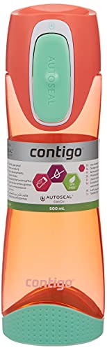Contigo Swish - Botella de agua, de plástico sin BPA, color melocotón rosa, 500 ml