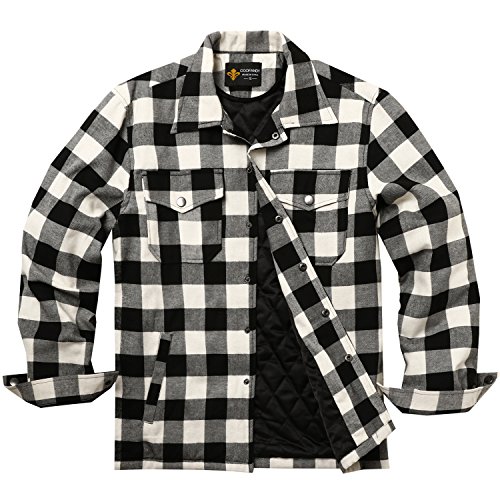 COOFANDY Camisa para hombre con forro interior, camisa de leñador térmica, chaqueta de invierno, gris, XXL