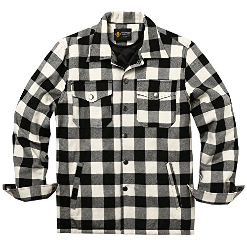 COOFANDY Camisa para hombre con forro interior, camisa de leñador térmica, chaqueta de invierno, gris, XXL