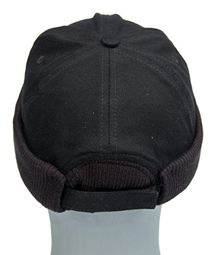 Cool4 Docker Cap Gorra para hombre, color negro, con borde enrollado, gorra de motero, gorra marinera A18