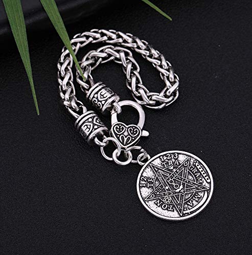 Cooltime - pulsera con amuleto colgante, estrella pentagrámaton, para Halloween, para hombres y mujeres
