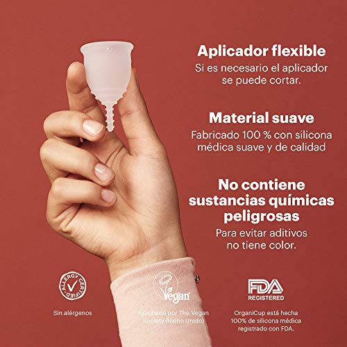 Copa menstrual OrganiCup - Talla A/S - Ganadora del los AllergyAwards 2019 - almohadillas y tampón alternativo - Silicona suave, flexibe y reutilizable de grado medicinal