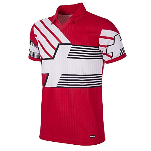 Copa Suiza 1990-92 - Camiseta de fútbol Retro para Hombre, Not Applicable, Suiza 1990 – 92 – Camiseta de fútbol Retro, Hombre, Color Rojo, tamaño XL