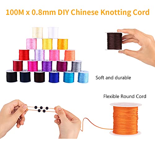 Cordón de nudo chino, cuerda de cordón de ajuste de rata de 100M x 0.8 mm de nylon rojo Cordón de nudo chino Fabricación de joyería Cuerda de cordón