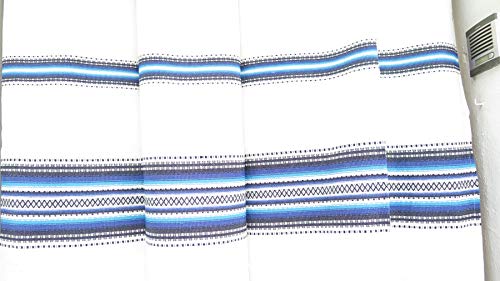 Cortina Alpujarreña Rustica,(160 x 215 cm), Azul Crudo Color 100 Hecha en España, Fibra Natural de algodón - Cortina para Puerta Exterior mosquitera y Parasol