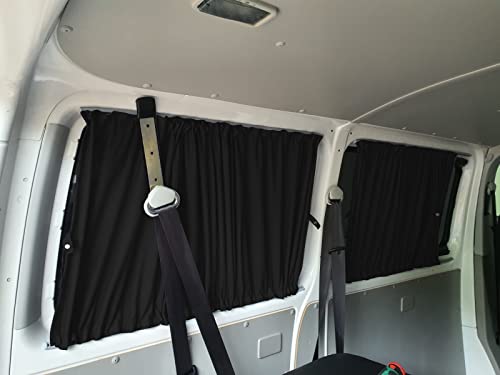 Cortinas para T5 y T6 Transporter con distancia corta entre ejes, protección solar con portón trasero, color: negro