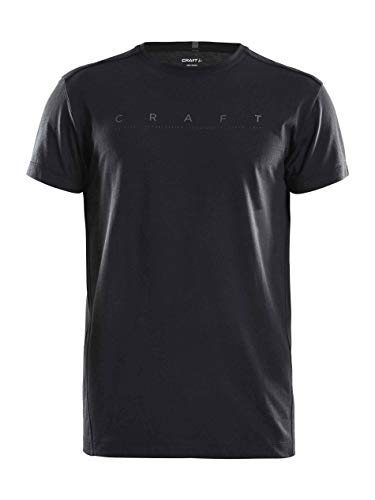 Craft Sportswear Deft 2.0 - Camiseta de Manga Corta para Correr y Entrenamiento de Fitness, Informal, Color Negro, Grande