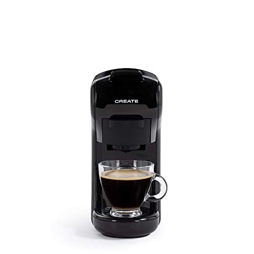 CREATE Máquina de Café Espresso Italiano - Cafetera Multi Cápsulas Compatible Nespresso 3 en 1, 19 Bares con 2 Programas de Café, deposito extraíble, 0,6 L, 1450 W (Negro)