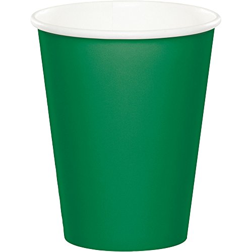 Creative Party PC563261 - Vasos de papel desechables, color verde esmeralda, 8 unidades