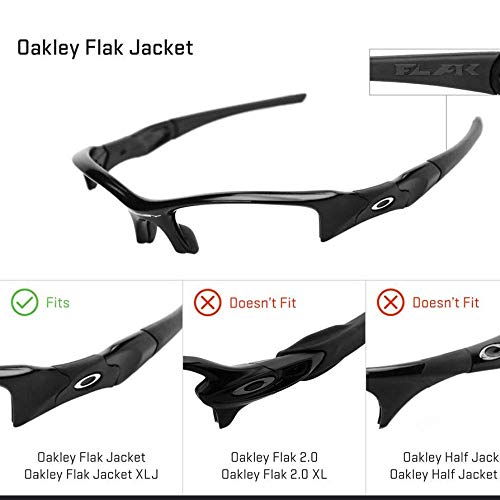 Cristales de Recambio Compatibles para Oakley Flak Jacket, Black Iridium