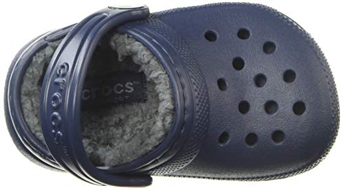 Crocs Classic Lined Clog K, Zuecos, Navy/Charcoal, 32/33 EU