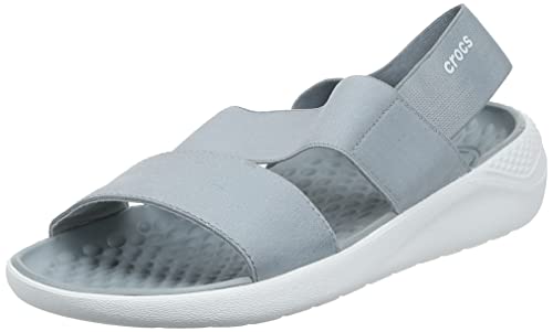 Crocs LiteRide Stretch Sandal W Mujer Sandali, Gris (Light Grey/White), 34/35 EU