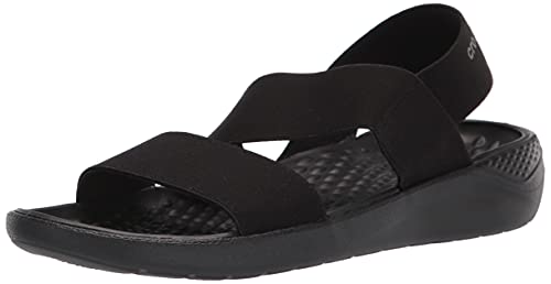 Crocs LiteRide Stretch Sandal W Mujer Sandali, Negro (Black/Black), 41/42 EU
