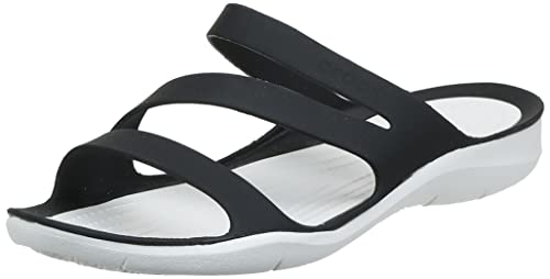 Crocs Swiftwater Sandal Mujer Sandal, Negro (Black/White), 38/39 EU