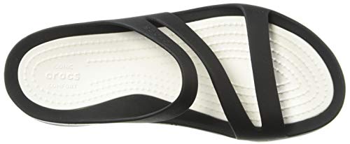 Crocs Swiftwater Sandal Mujer Sandal, Negro (Black/White), 38/39 EU