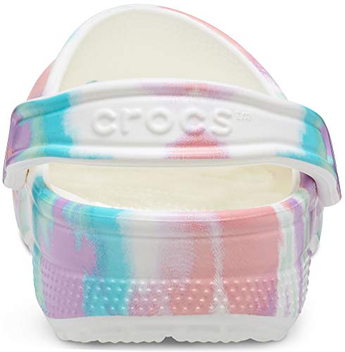 Crocs unisex adult Classic Tie Dye | Comfortable Slip on Water Shoes Clog, Fresco/Multi, 8 Women 6 Men US