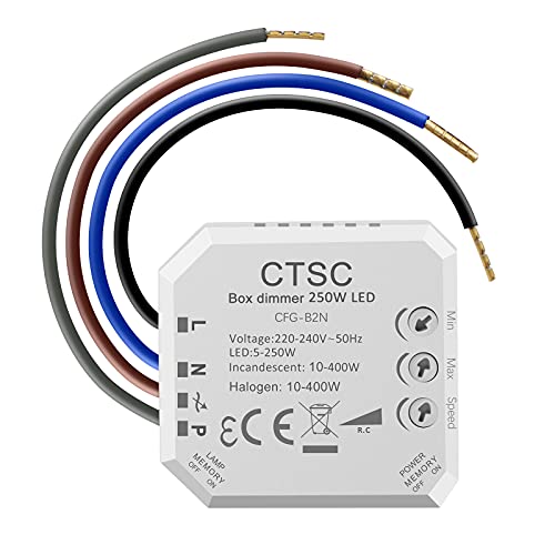 CTSC trailing edge dimmer - dimmer led 220v - regulador para led - silencioso, regulador de intensidad adecuado para LED regulables, lámpara incandescente halógena