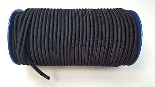 Cuerda elástica negra para amarrar barcos, remolques, de 8 mm de grosor y 10 metros de longitud.