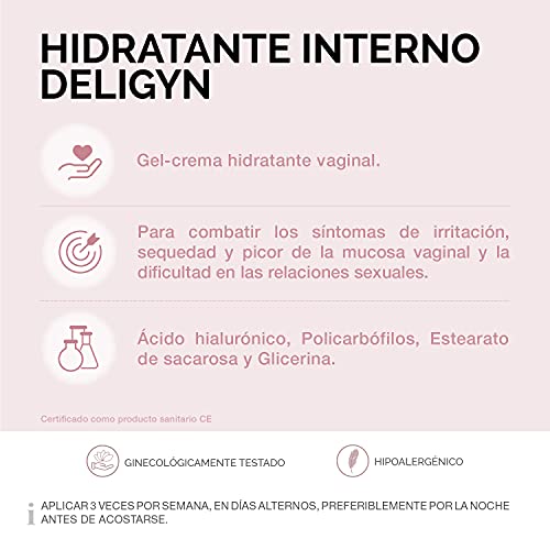 CUMLAUDE Lab Deligyn - Gel Crema Hidratante Vaginal Interno Con Cánula Aplicadora, 30 ml, Vanilla